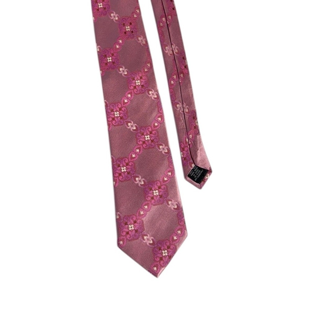 Steve Harvey Pink Silk Neck Tie Mens Formal Wedding Career Preppy‎